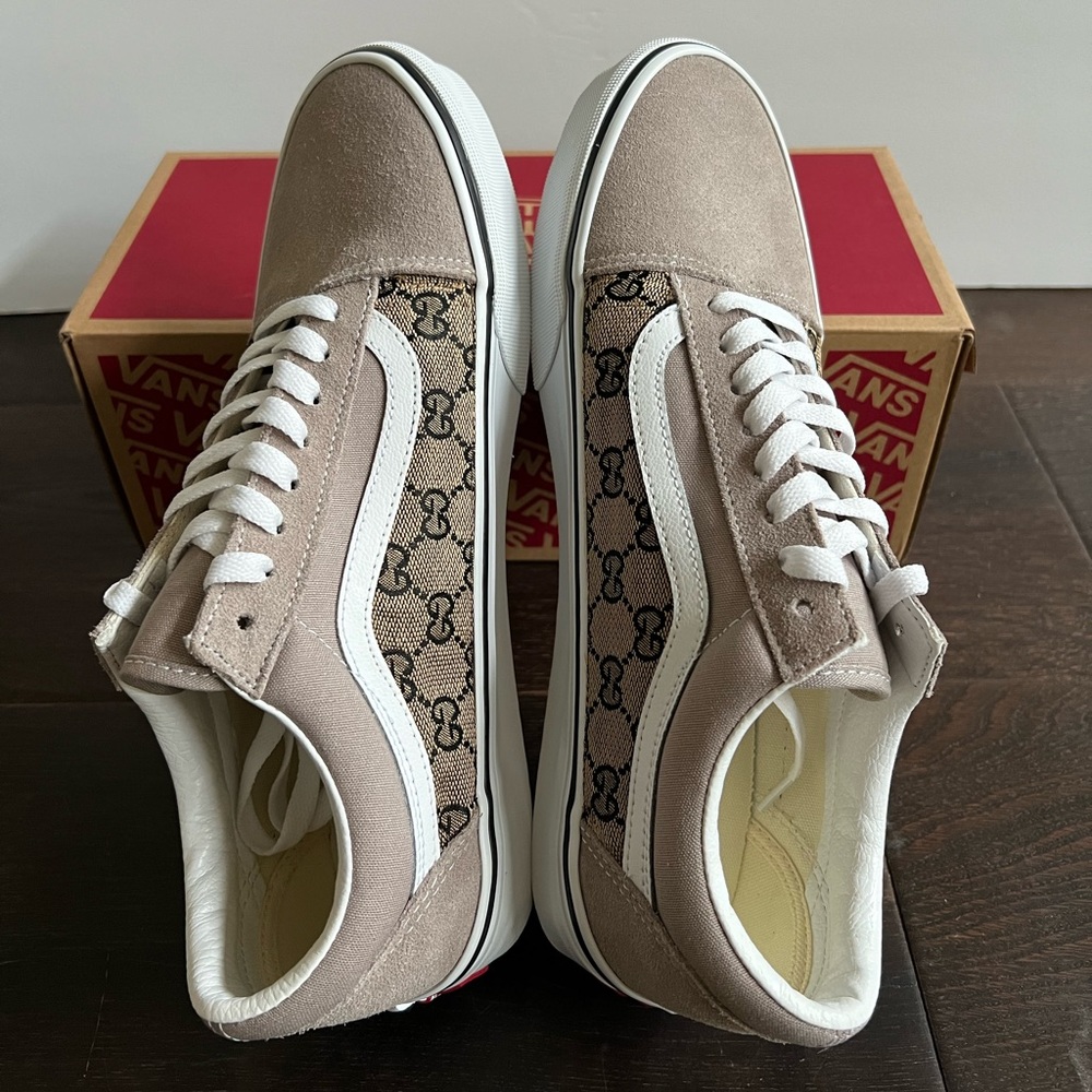 Custom Gucci Vans Hand Stitched Brown GG - Picture 9 of 15